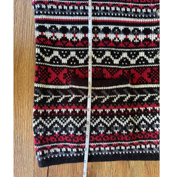 Hasting & Smith Vtg Red & White Patterned Chunky Cardigan Sweater Size S - Picture 3 of 7
